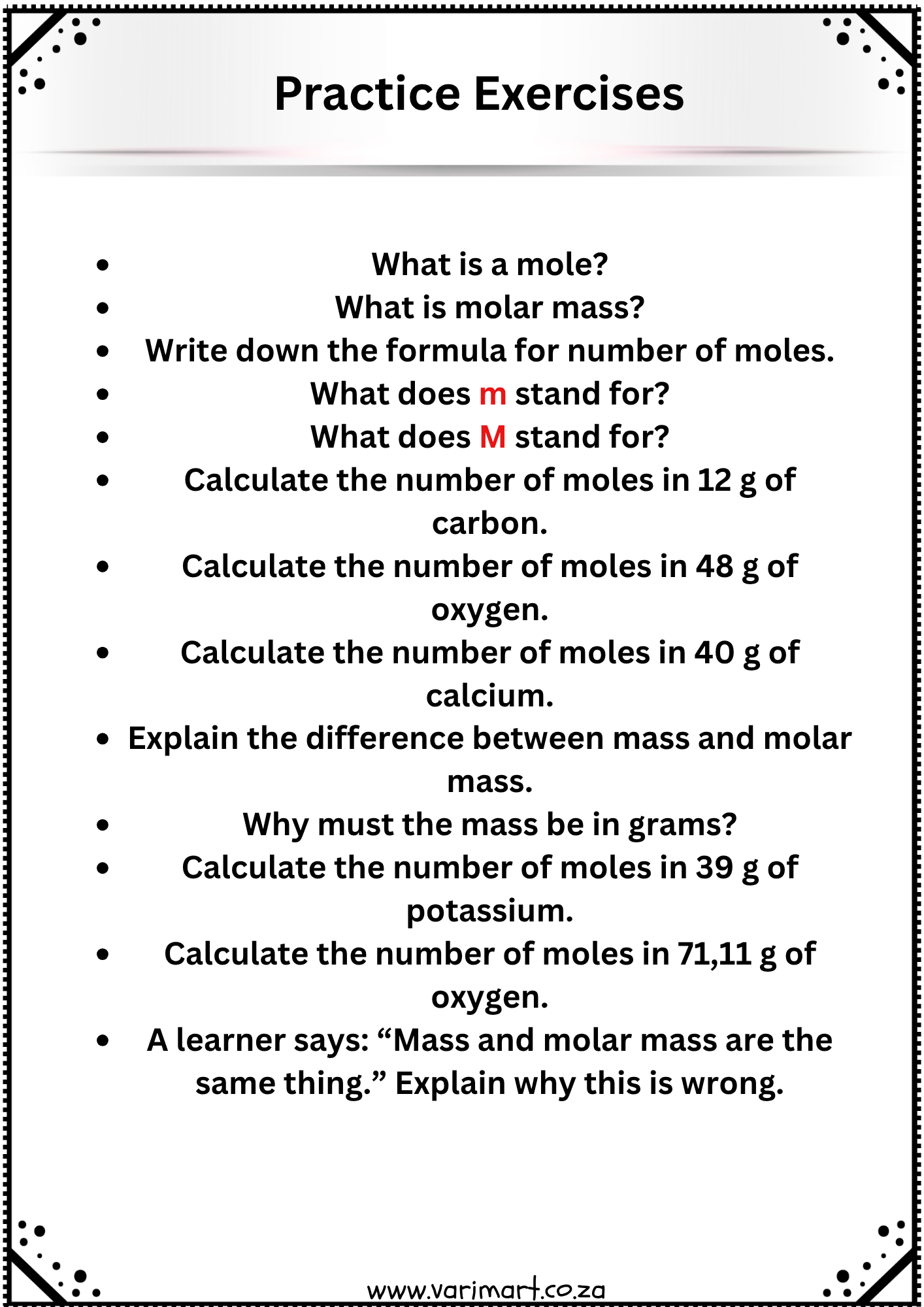 Grade 10 Physical Sciences Term 2 Study Pack (CAPS Aligned) - Image 4