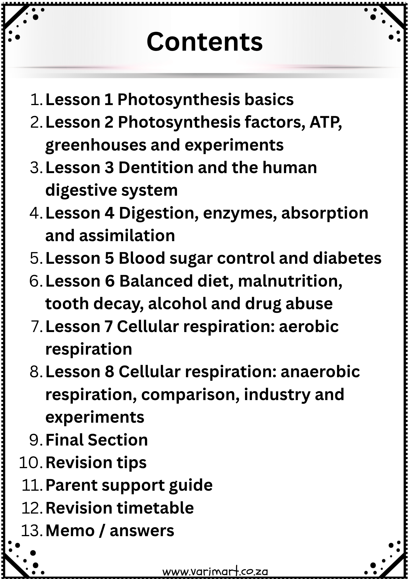 Grade 11 Life Sciences Term 2 Study Pack (CAPS Aligned) - Image 2